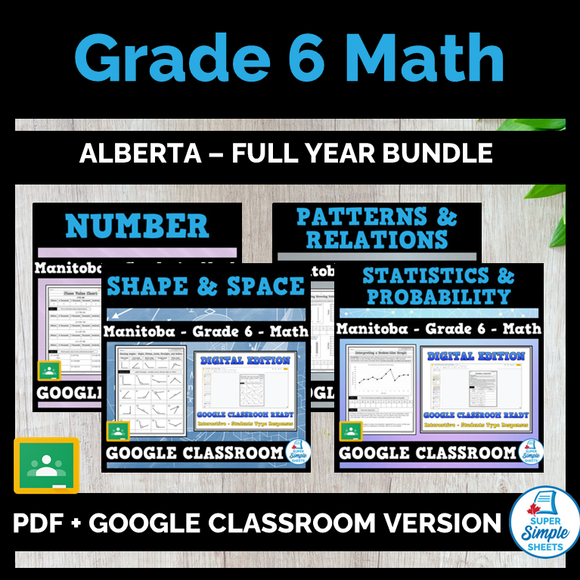 Grade 6 - Alberta Math - Full Year Bundle NEW 2022
