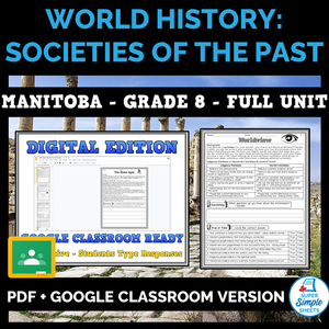 Manitoba Social Studies Unit - Grade 8 - World History: Societies of the Past