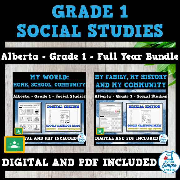 Alberta Grade 1 Social Studies - Full Year Bundle