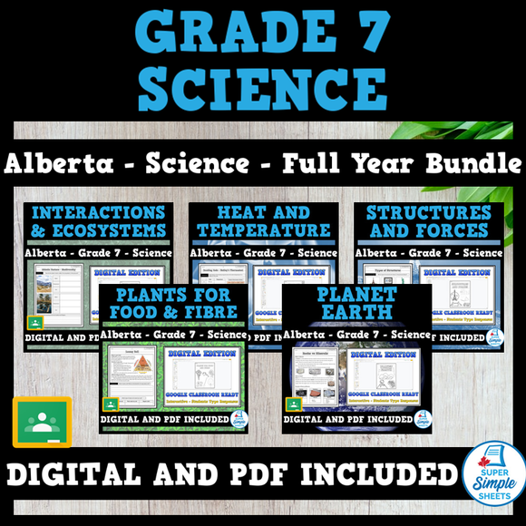 Alberta - Grade 7 Science - FULL YEAR BUNDLE