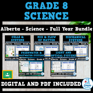 Alberta - Grade 8 Science - FULL YEAR BUNDLE – Super Simple Sheets