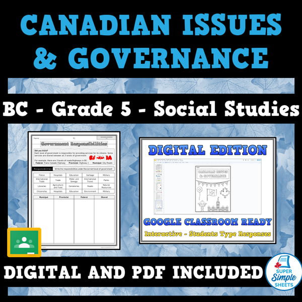 BC Social Studies Grade 5 Full Year Bundle – Super Simple Sheets