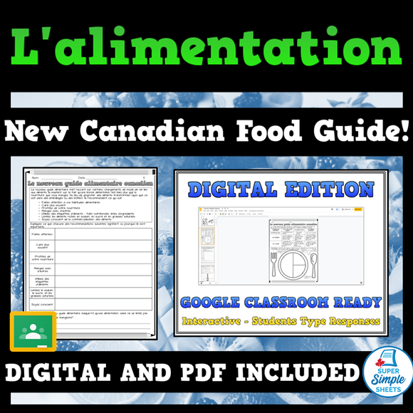 French Healthy Eating Unit - New Canada Food Guide! - GOOGLE/PDF INCLUDED!