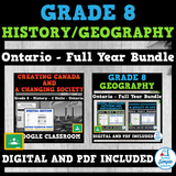 Ontario - Grade 8 - Social Studies - History & Geography - FULL YEAR BUNDLE