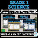 NEW 2022 CURRICULUM! Ontario - Grade 1 - Science - FULL YEAR BUNDLE