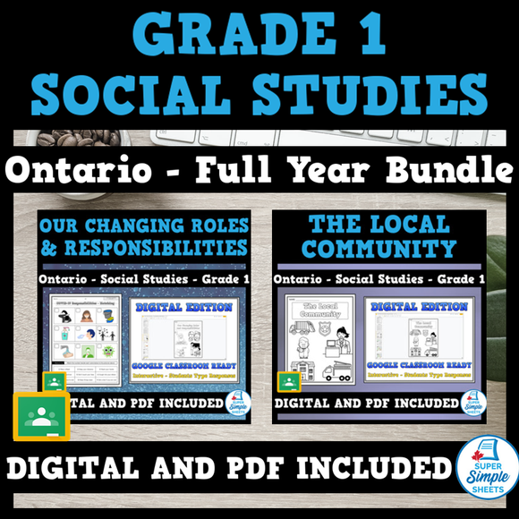 Ontario - Grade 1 - Social Studies - FULL YEAR BUNDLE