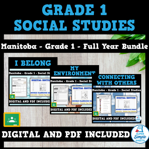 Manitoba Grade 1 - Social Studies - Full Year Bundle