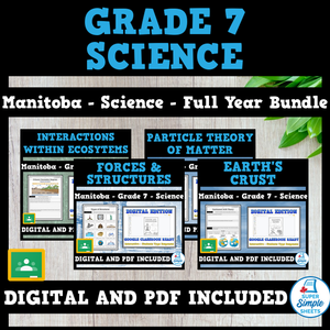 Science - Manitoba Grade 7 - FULL YEAR BUNDLE