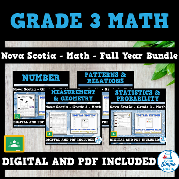 Nova Scotia Grade 3 Math - Full Year Bundle