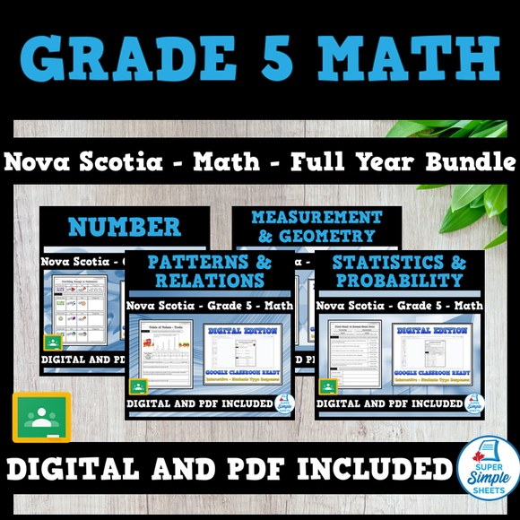 Nova Scotia Grade 5 Math - Full Year Bundle