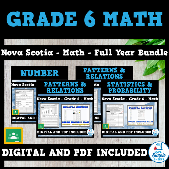 Nova Scotia Grade 6 Math - Full Year Bundle